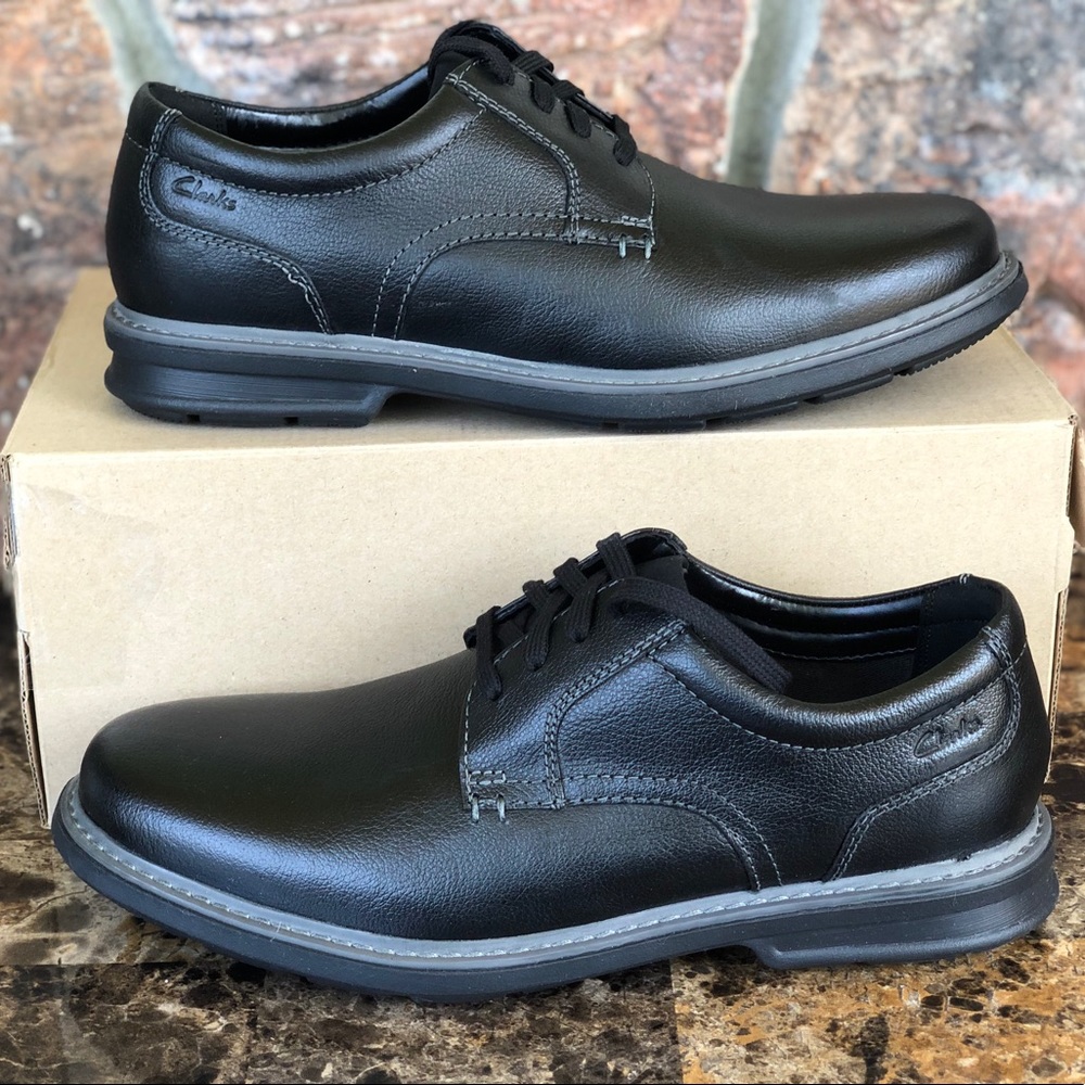 Brand new men Clarks black leather casual oxford - Picture 3 of 14